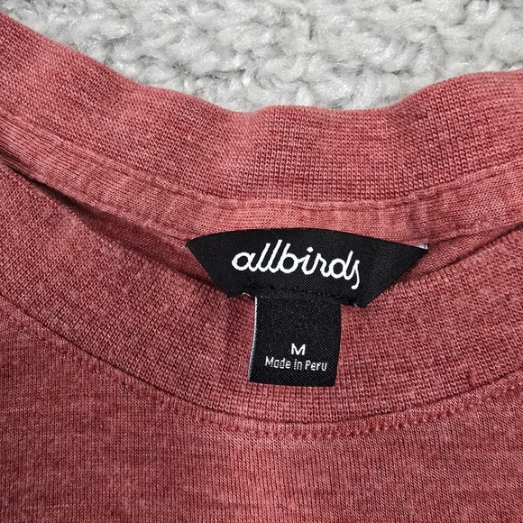 Allbirds Shirt Mens Medium Pink Sea Long Sleeve Tee Stretch Active Athleisure - Picture 3 of 11